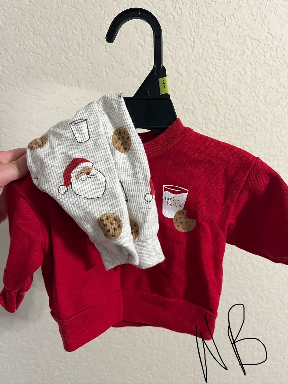Carters Christmas Sweatshirt and Santa Cookie Pants